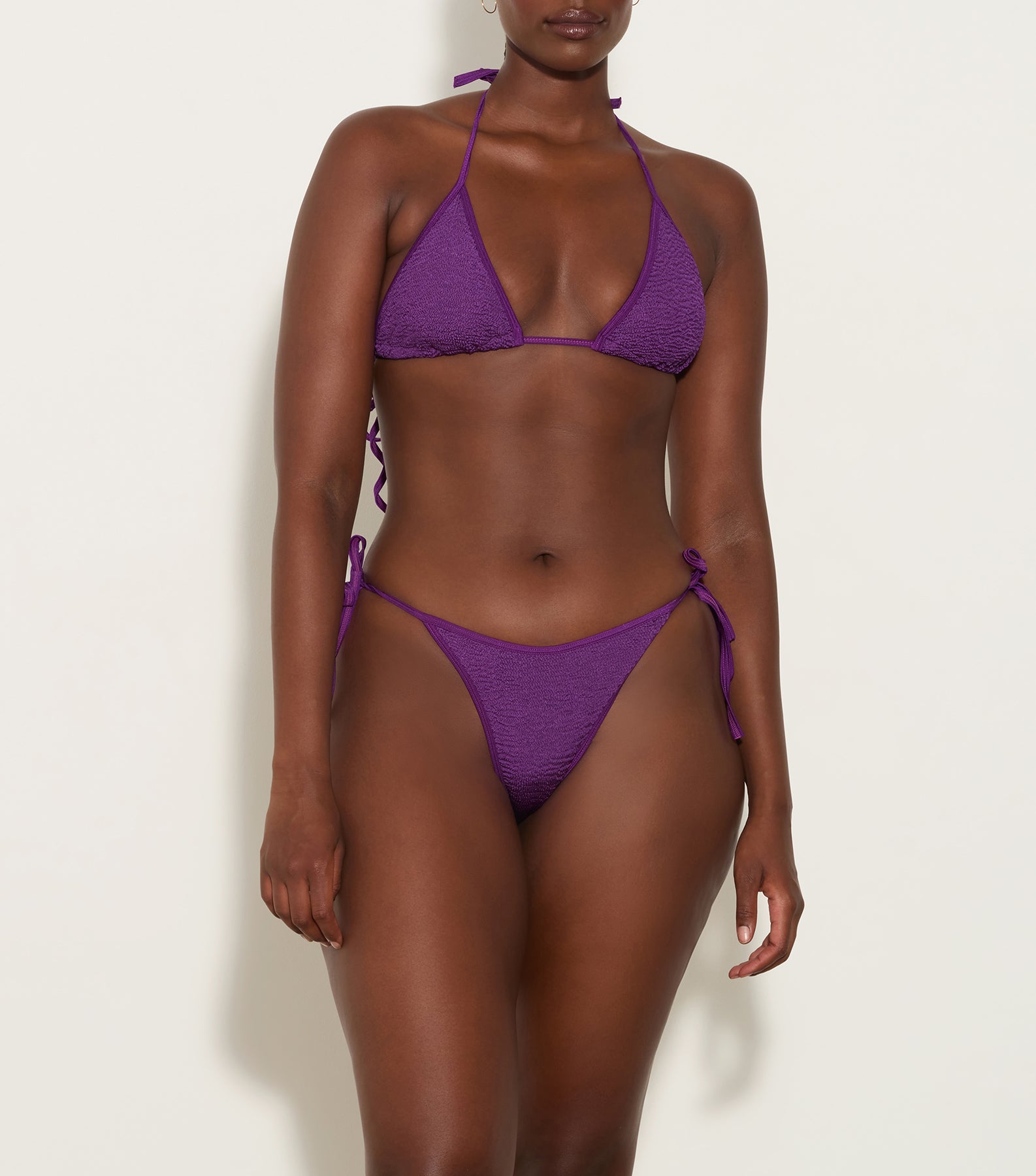 Gina Bikini - Metallic Purple Magic, One Size Swimwear