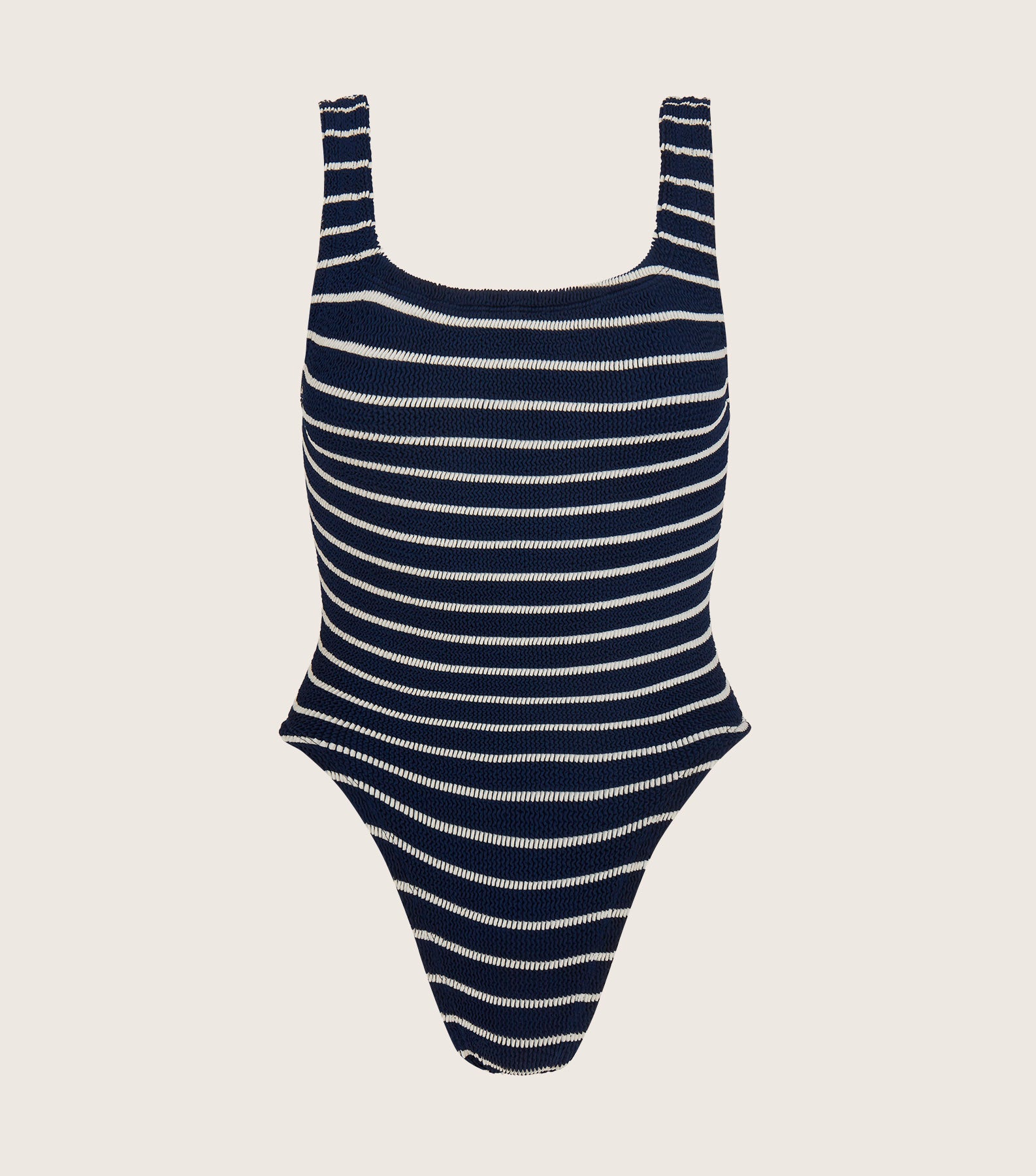 Square Neck Stripe Swim - Navy/White