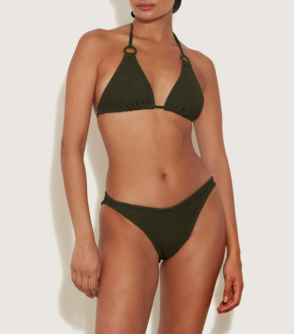 Eva Bikini - Metallic Khaki | One Size Swimwear | Hunza G