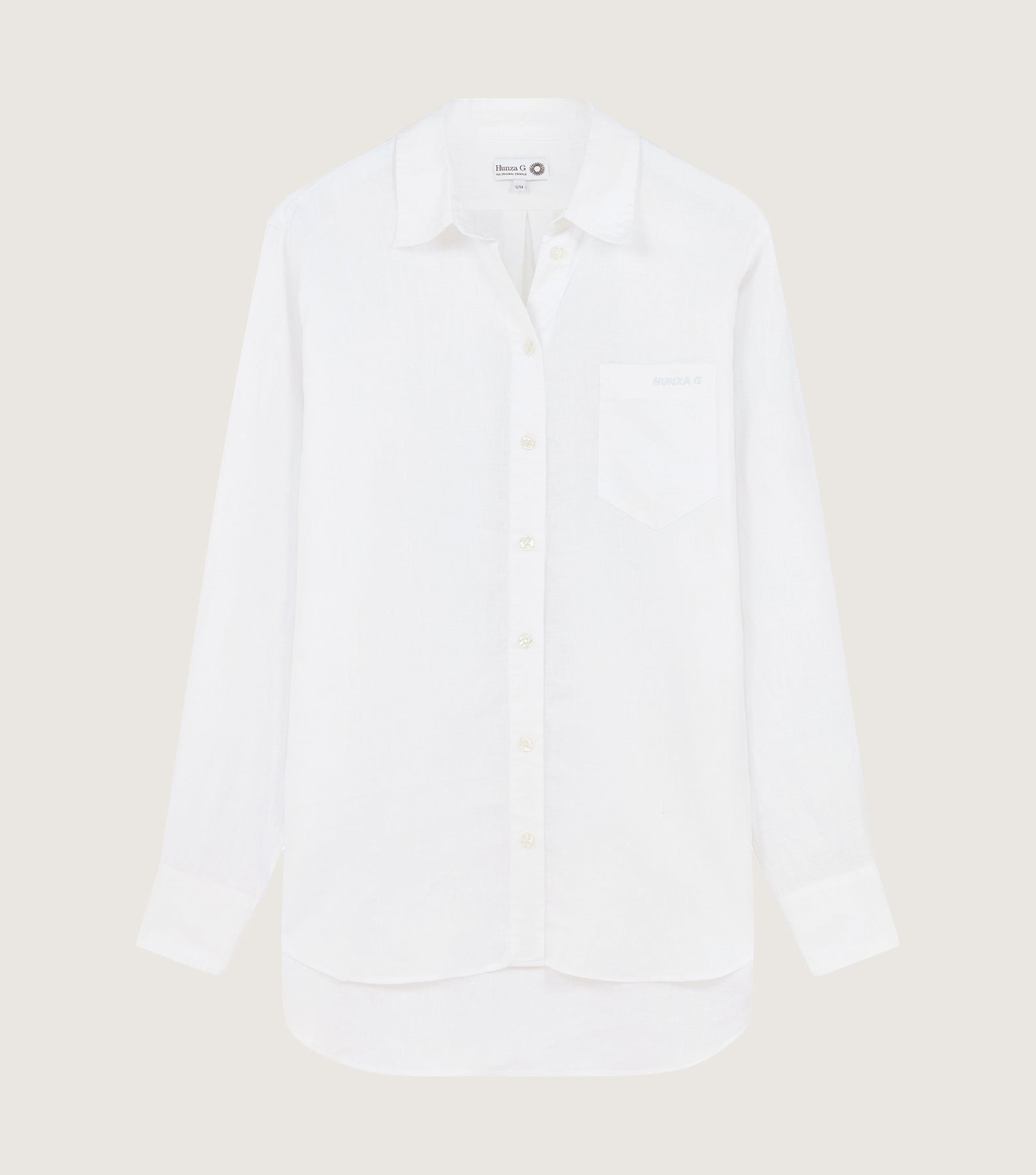 Embroidered Oversized Shirt - White