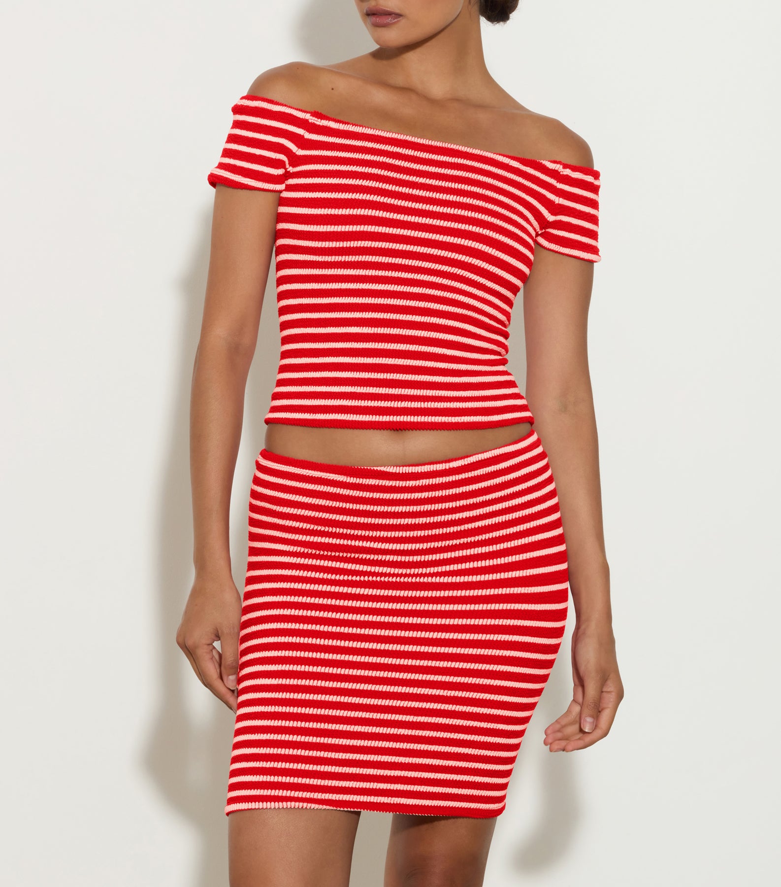 Grace Stripe Top - Red/White