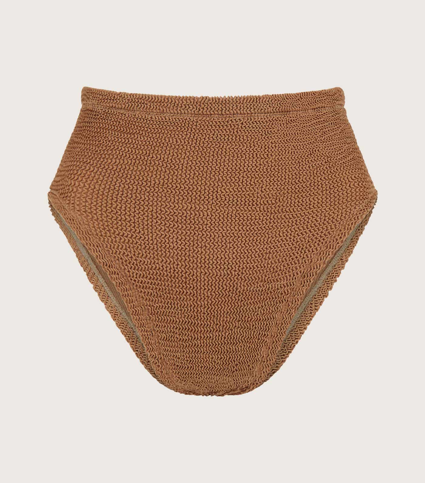 High Waist Bikini Bottom - Metallic Cocoa