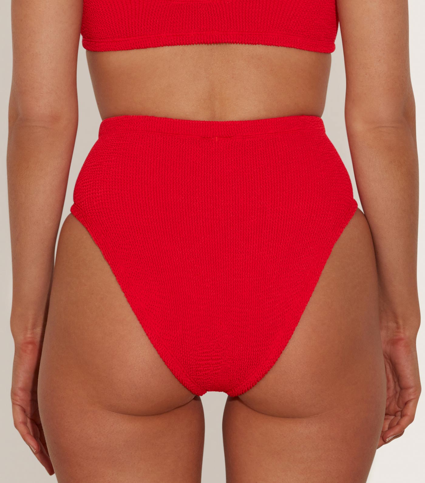 High Waist Bikini Bottom - Red