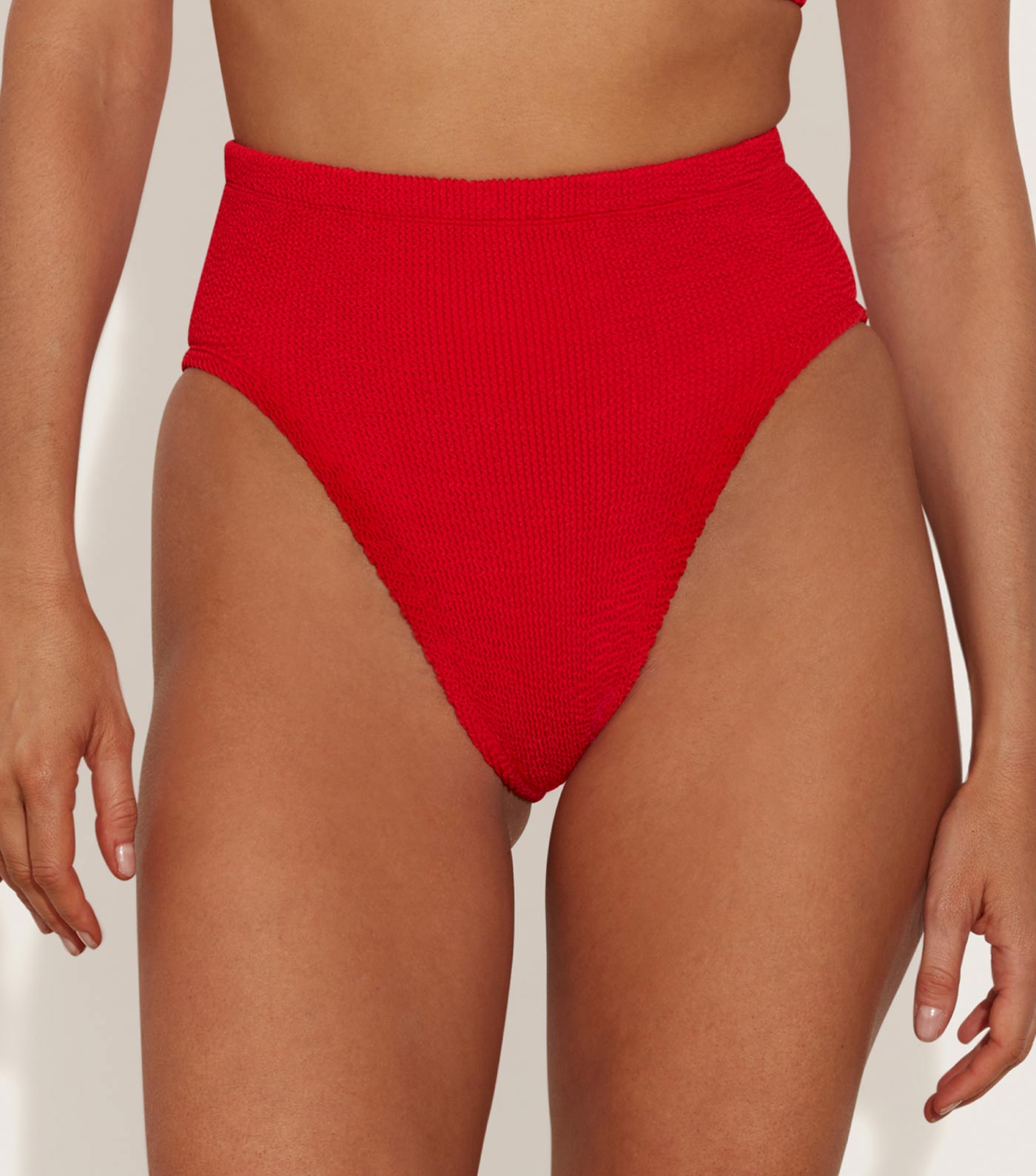 High Waist Bikini Bottom - Red