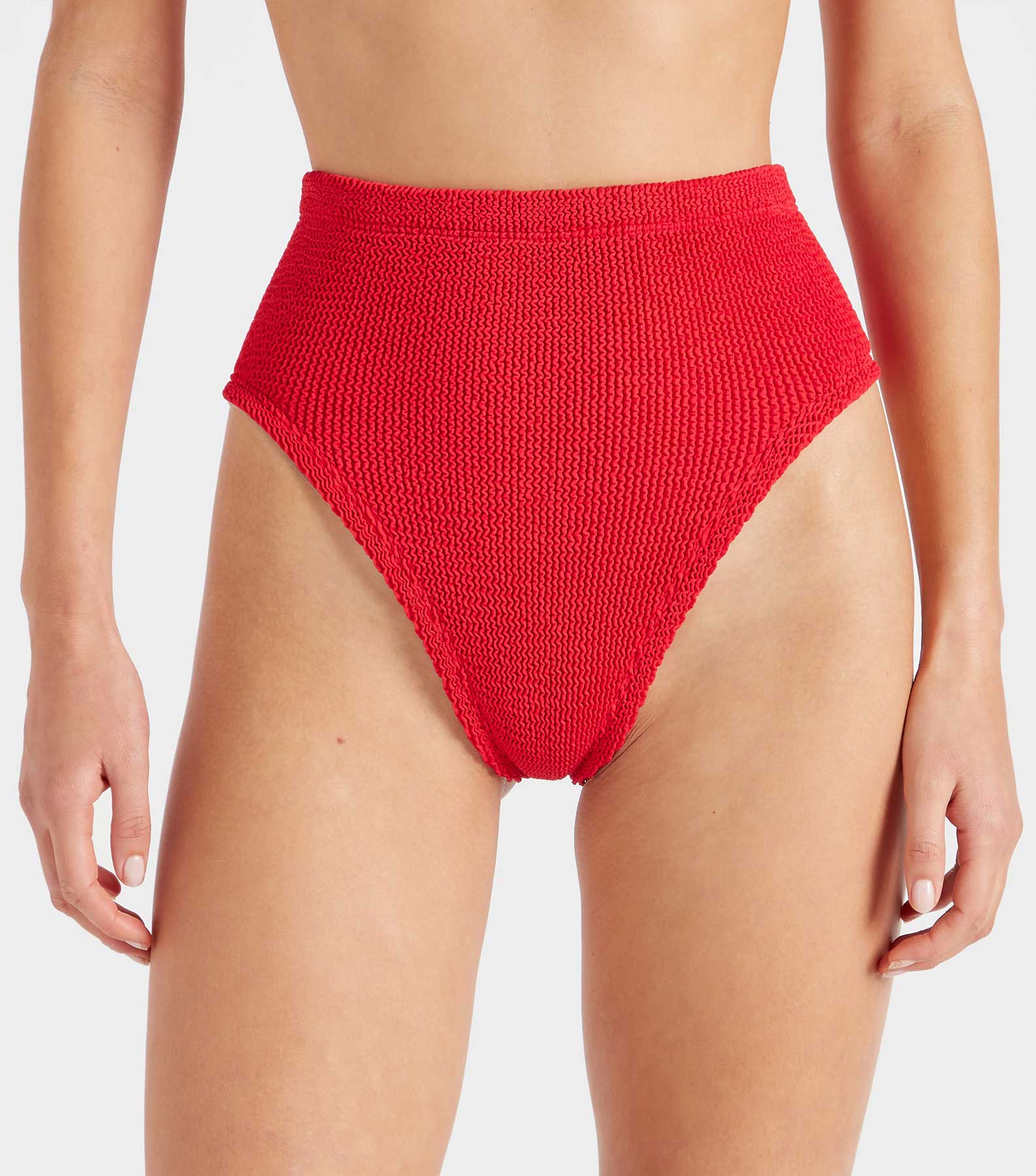 High Waist Bikini Bottom - Red