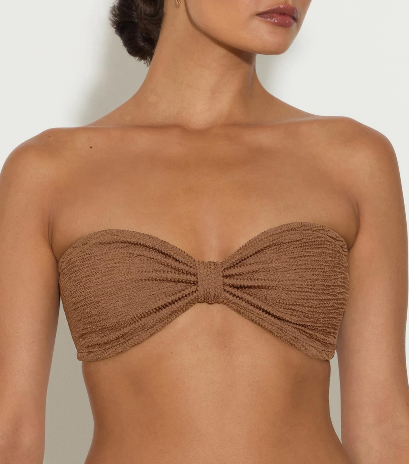 Jean Bikini Top - Metallic Cocoa