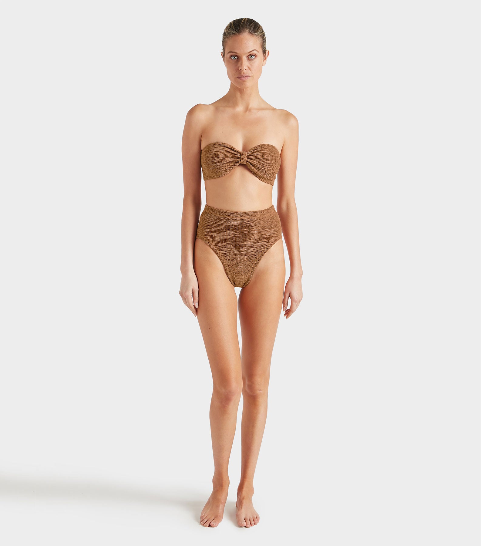 Jean Bikini Top - Metallic Cocoa