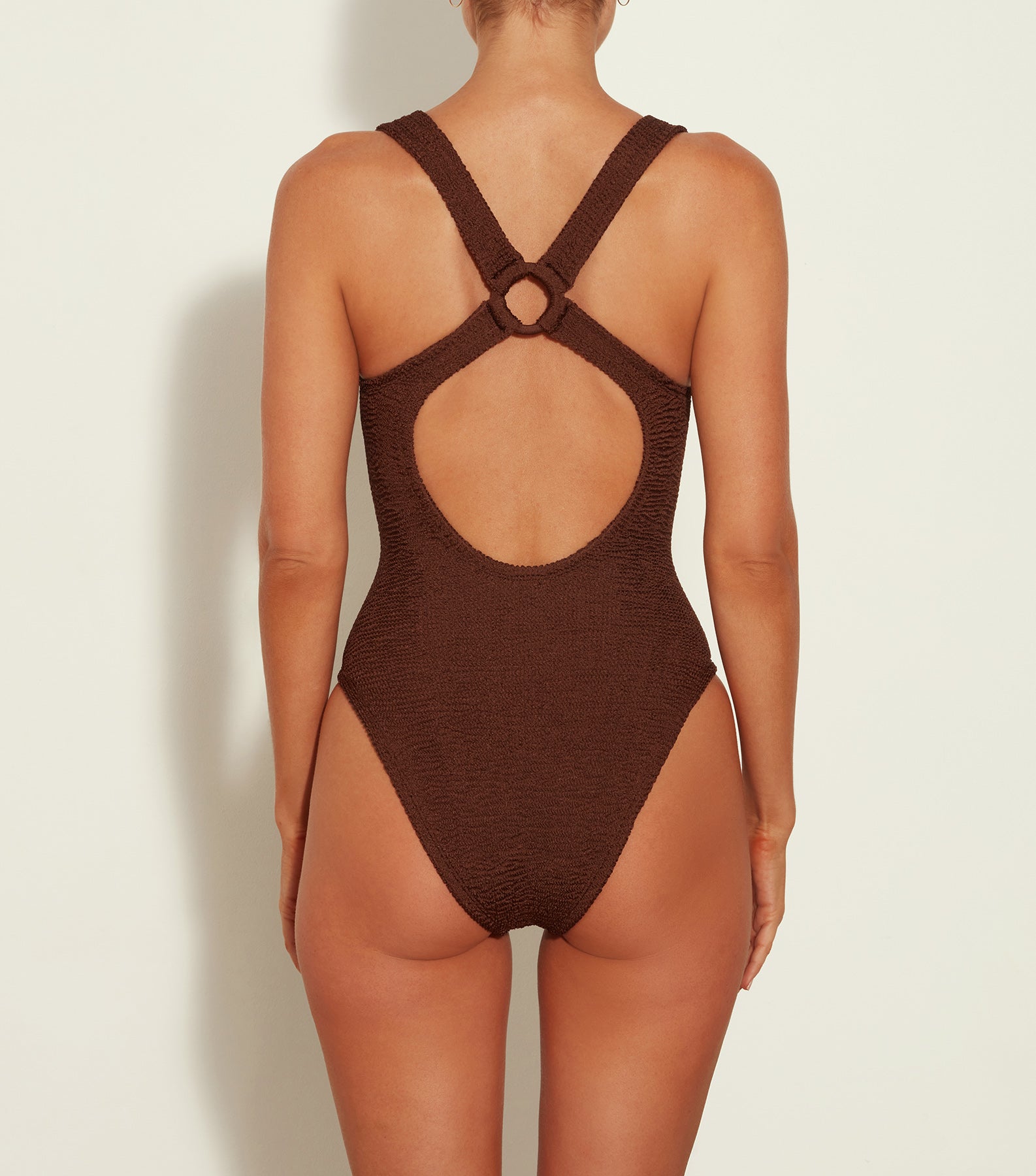 Maya Swim Metallic Chocolate One Size Swimwear Hunza G