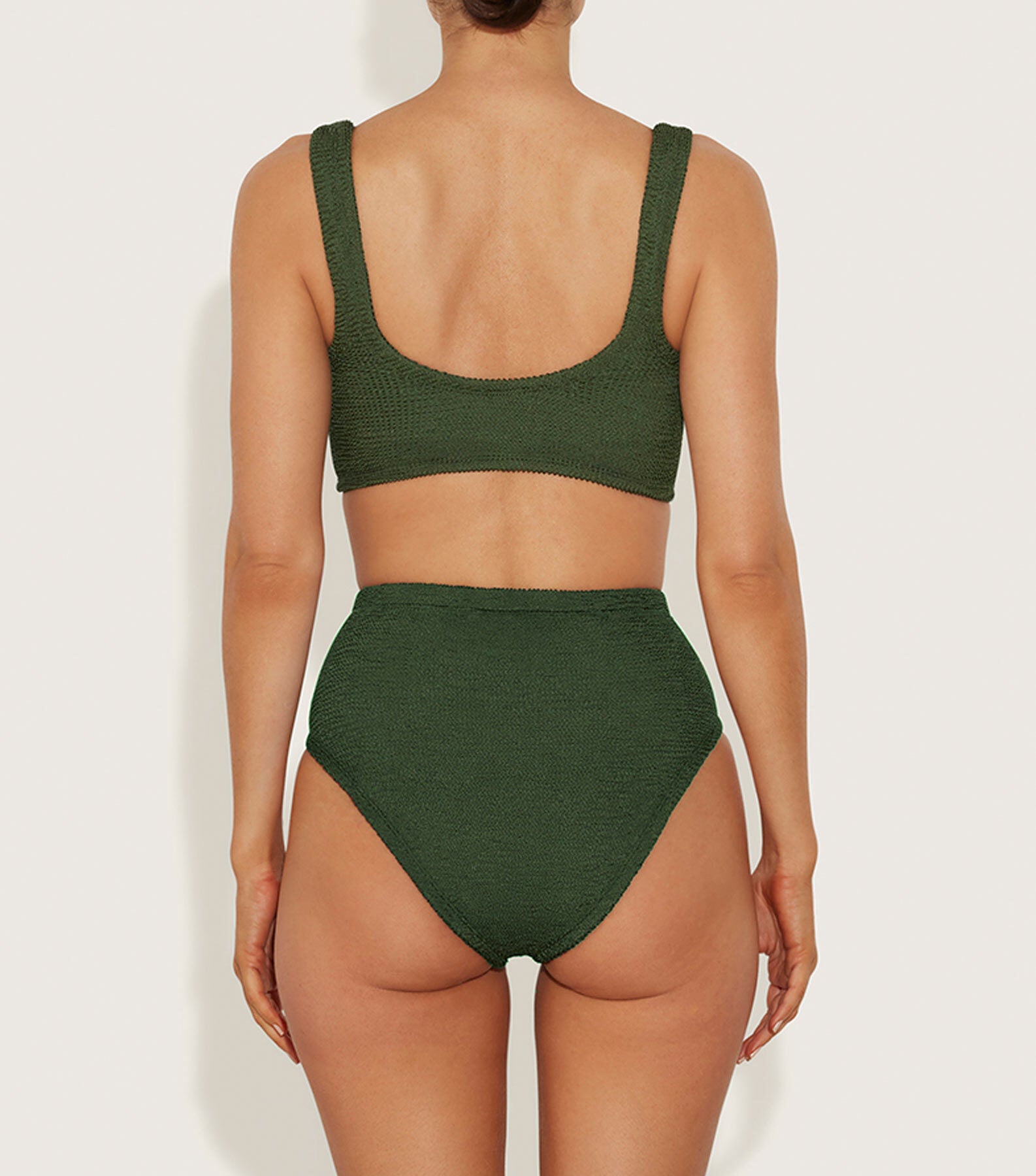 Nadine Bikini With Tonal Hoops - Metallic Khaki