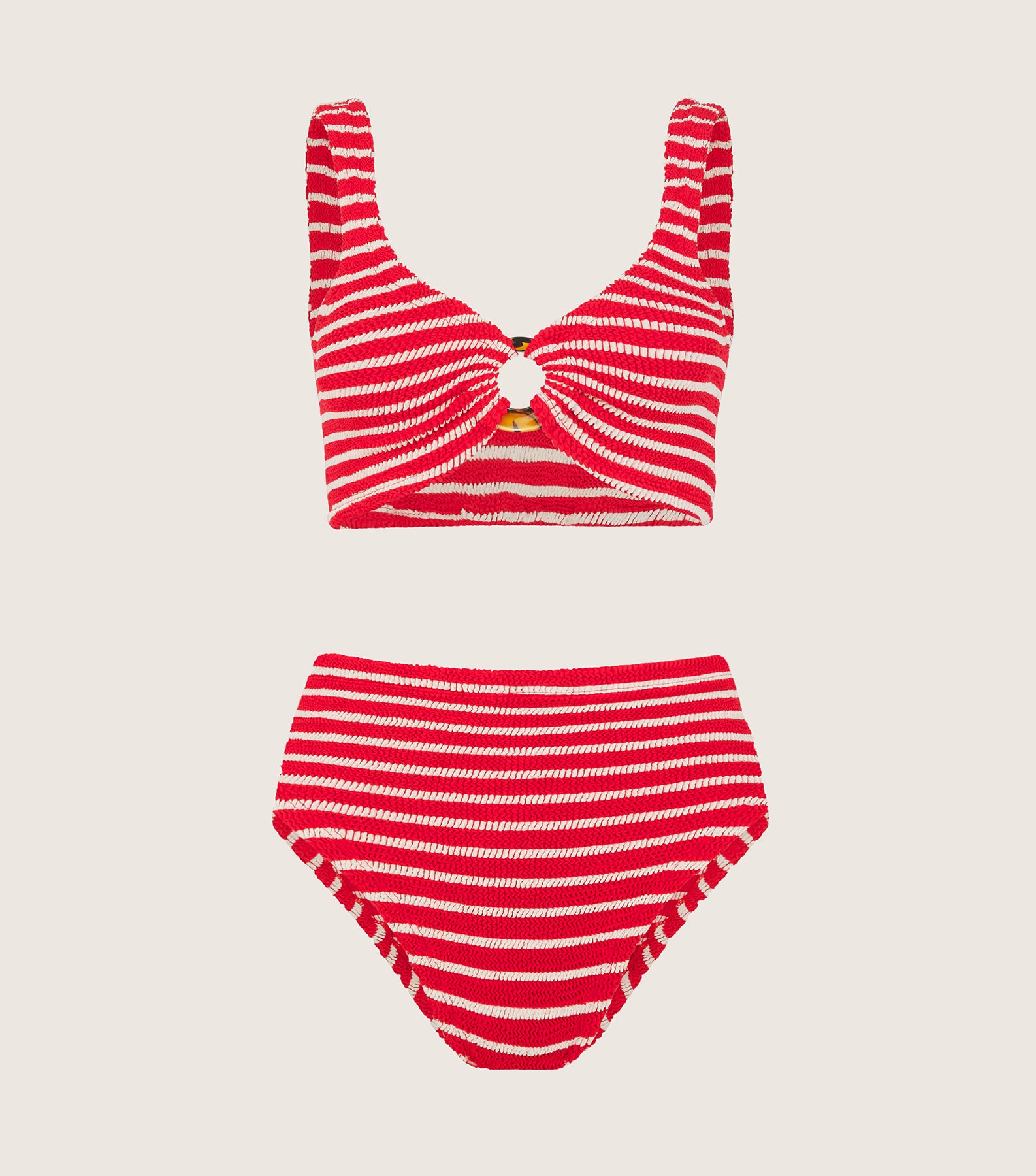 Striped bikini high waisted deals