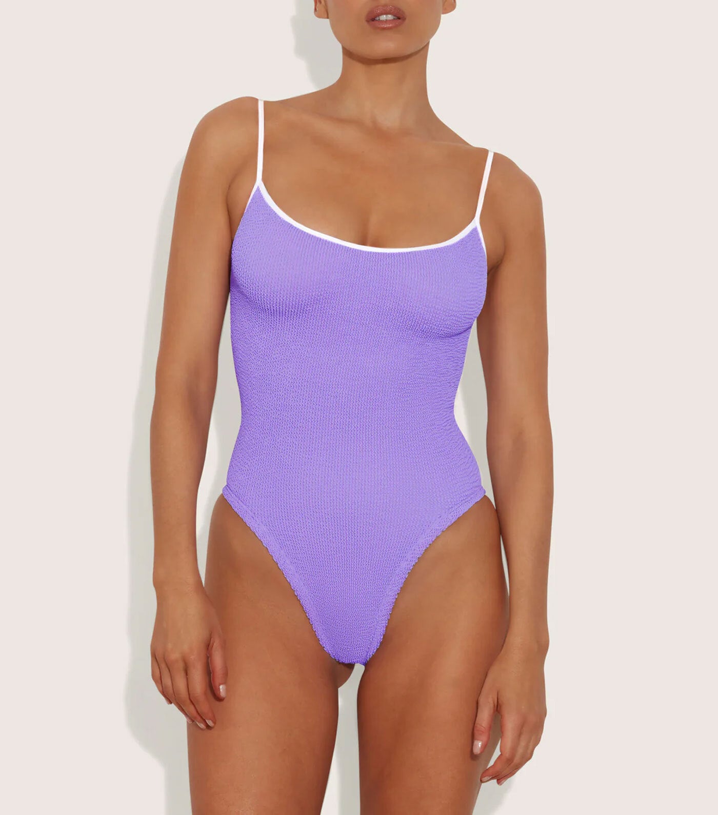 Pamela Swim Contrast  - Lilac/White