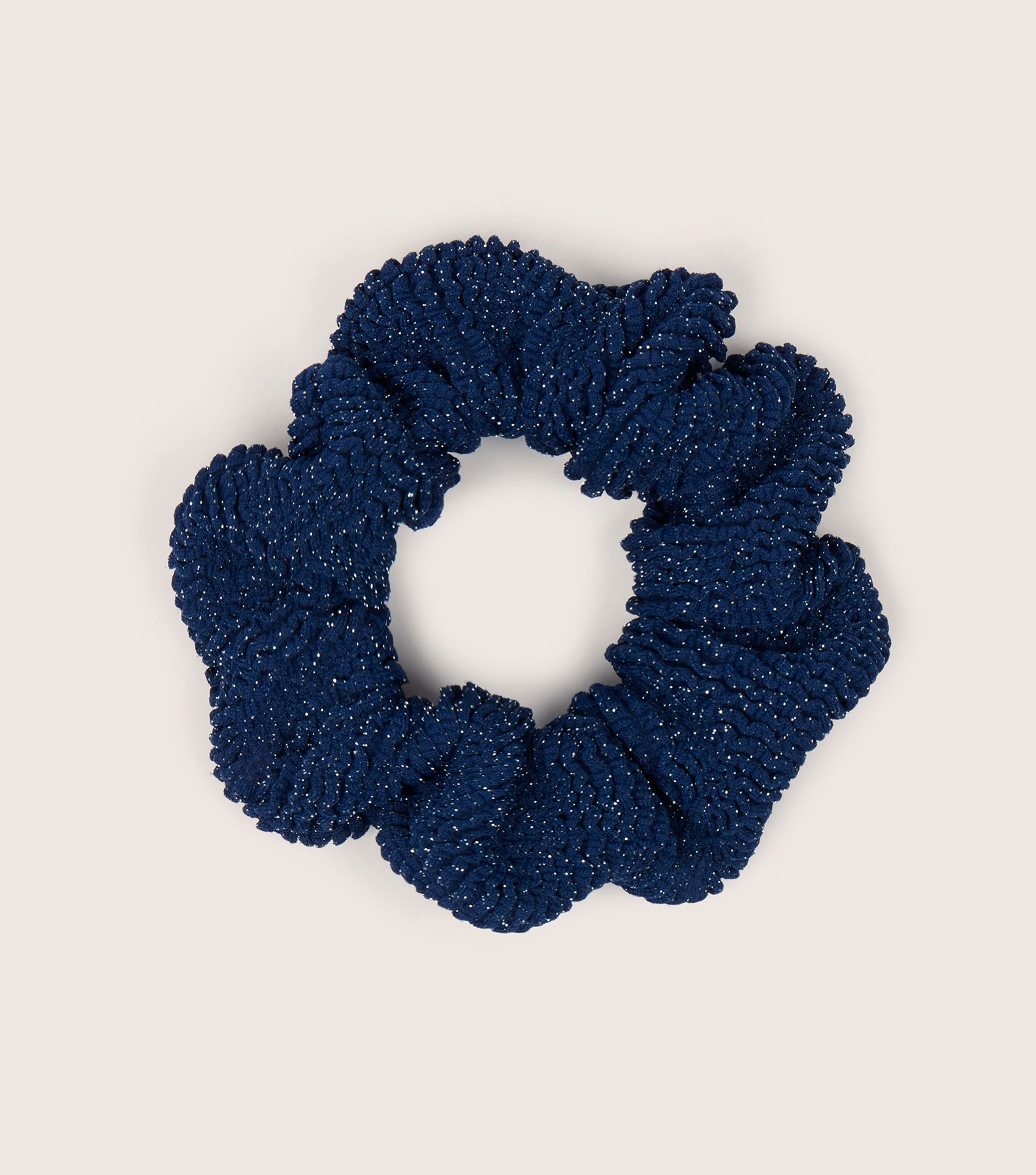 Scrunchie Lurex - Navy/Silver