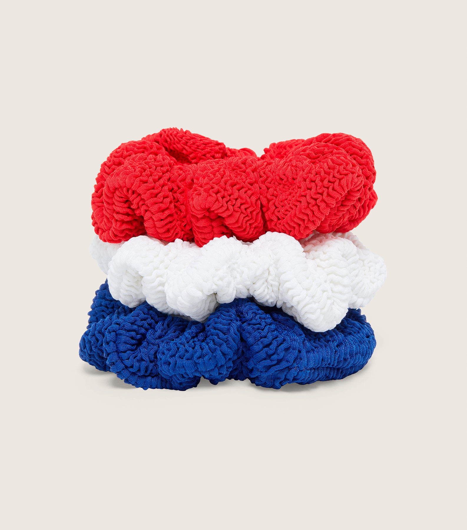 3 Pack Kids Scrunchies - Red/White/Royal Blue