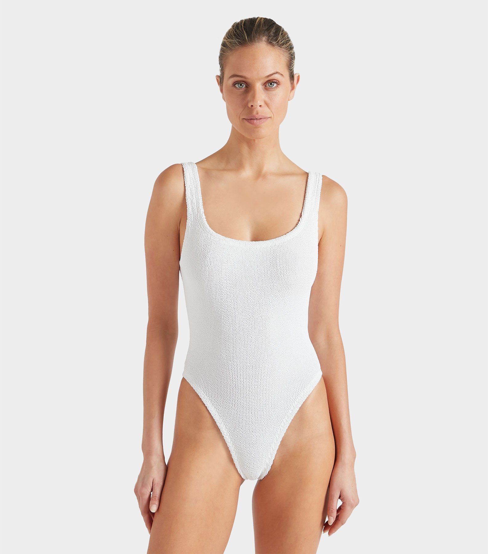 Square Neck Swim - White