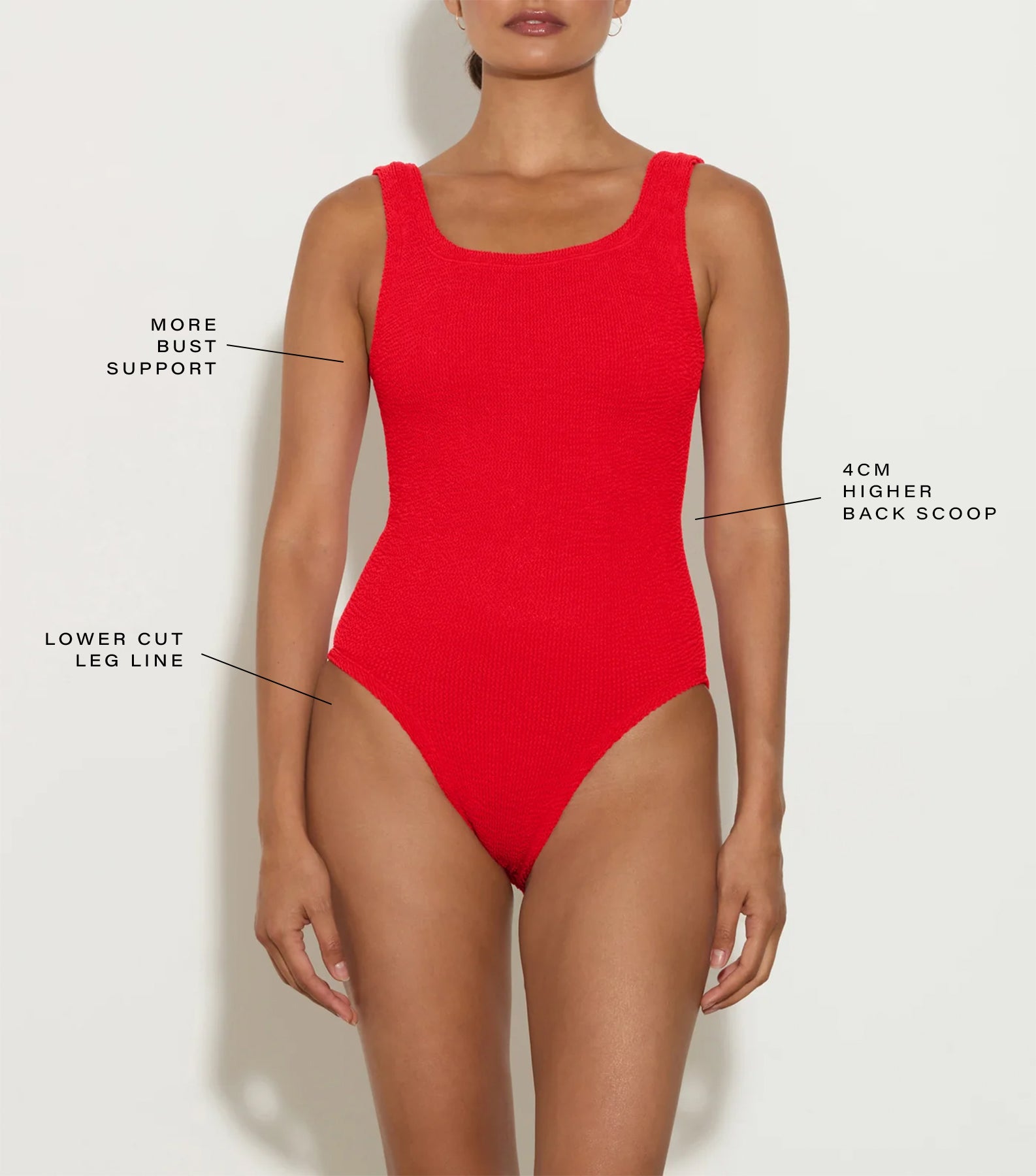 Coverage Square Neck Swim - Red