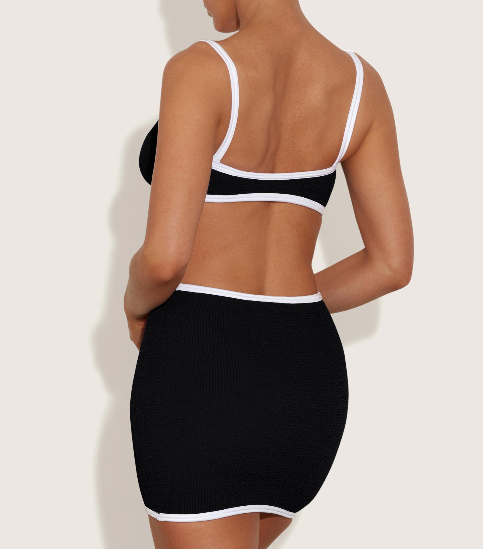 Swimskirt Bottom  - Black/White