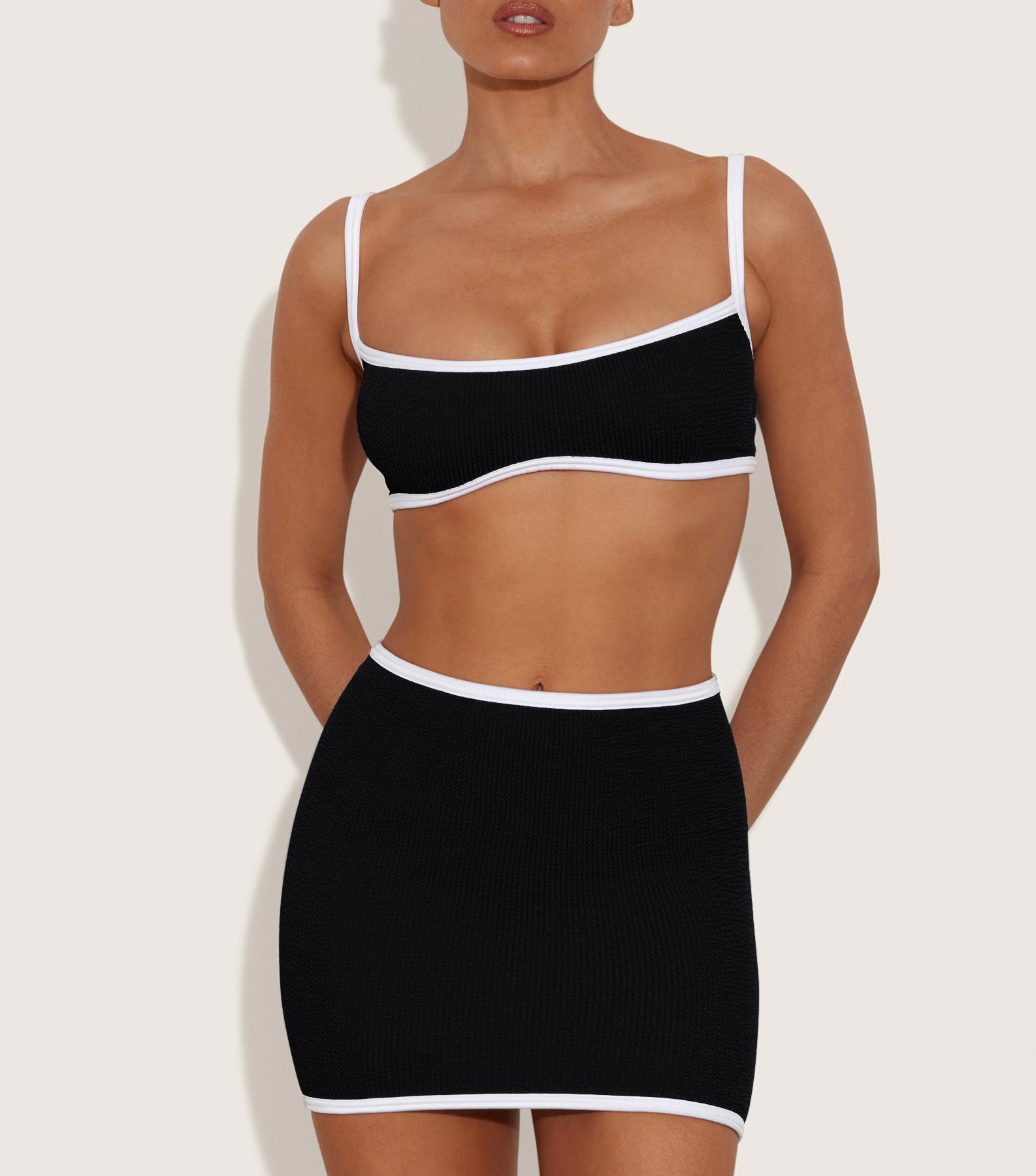 Swimskirt Bottom  - Black/White