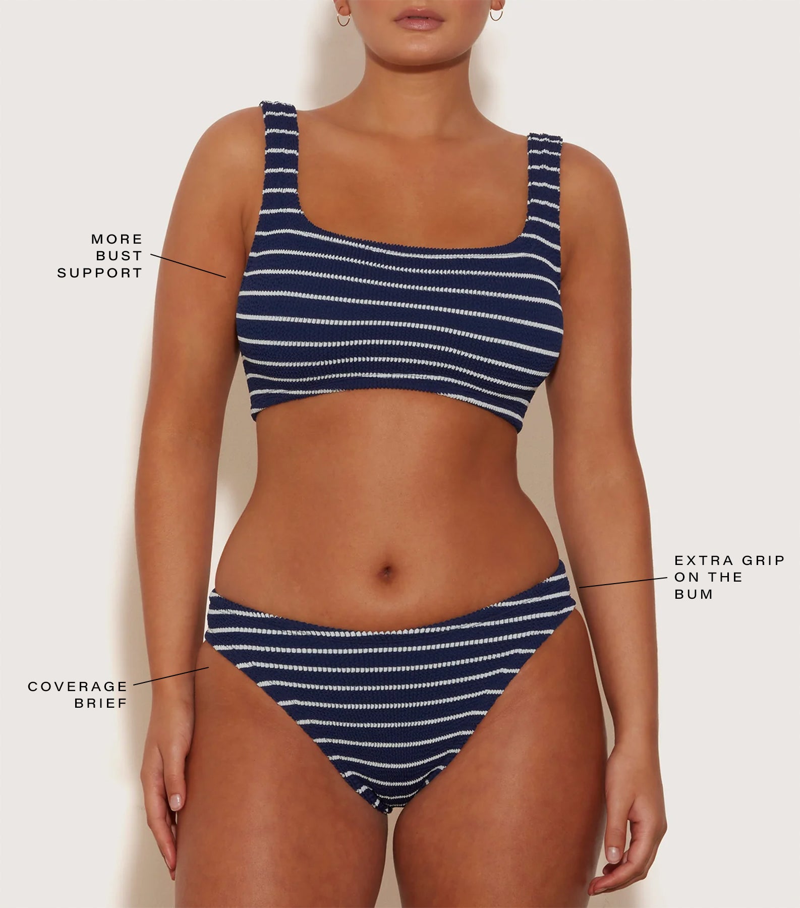 Coverage Xandra Bikini - Navy/White Stripe